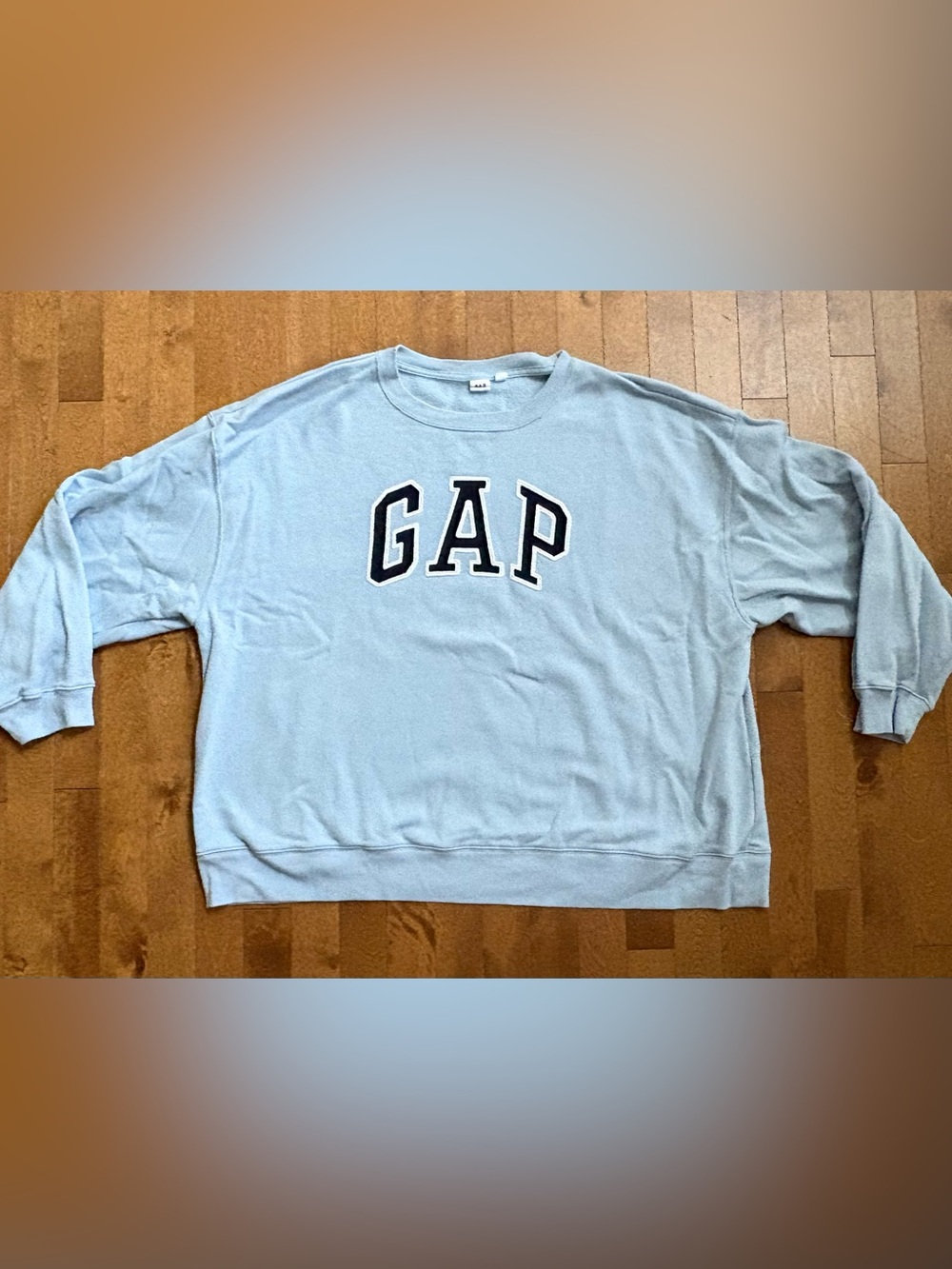GAP Logo Crewneck Oversized Fleece Sweatshirt Light Blue – XXL